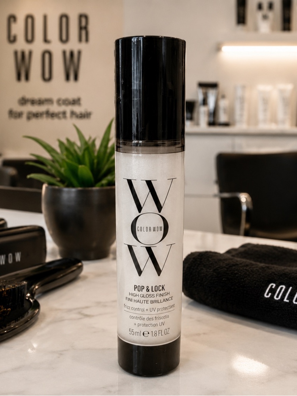 NEW Color Wow Pop &‎ Lock High Gloss Finish 1.8 oz Frizz Control UV Protection